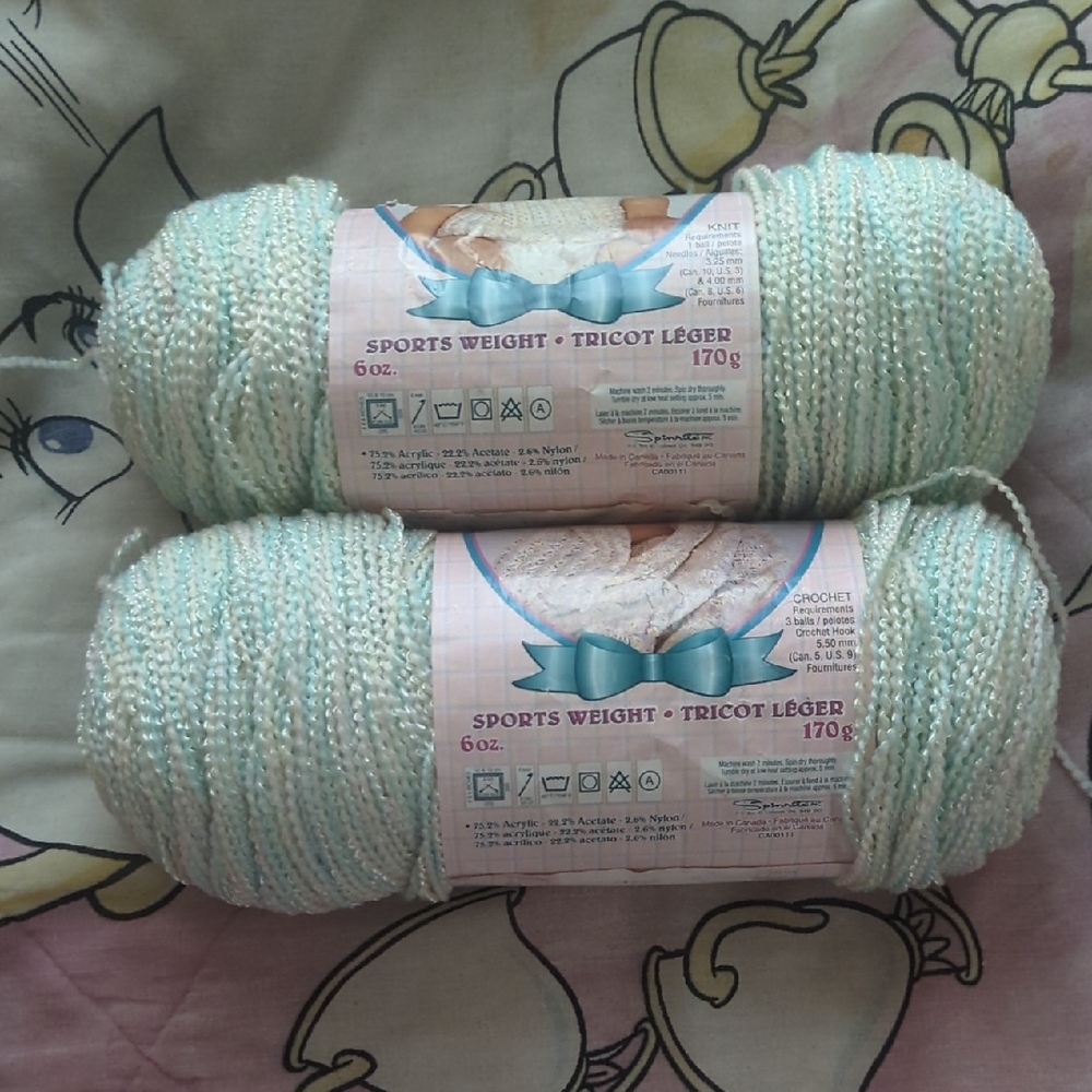 Bernat Baby Yarn; Green,White NWT - Picture 2 of 8